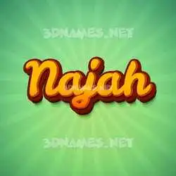 najah in Green Rays style - 3D name wallpaper