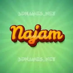 najam in Green Rays style - 3D name wallpaper