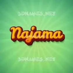 najama in Green Rays style - 3D name wallpaper