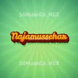najamussehar in Green Rays style - 3D name wallpaper