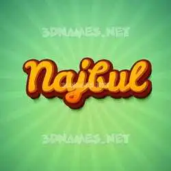 najbul in Green Rays style - 3D name wallpaper