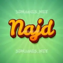 najd in Green Rays style - 3D name wallpaper