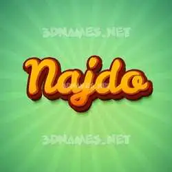 najdo in Green Rays style - 3D name wallpaper