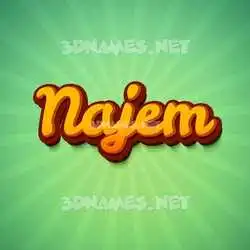 najem in Green Rays style - 3D name wallpaper