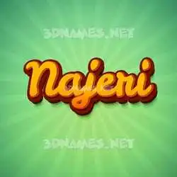 najeri in Green Rays style - 3D name wallpaper