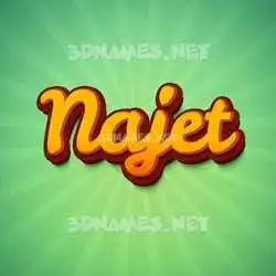 najet in Green Rays style - 3D name wallpaper