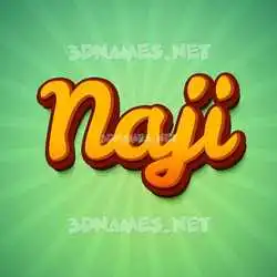 naji in Green Rays style - 3D name wallpaper