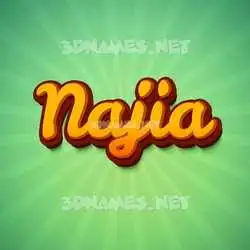 najia in Green Rays style - 3D name wallpaper