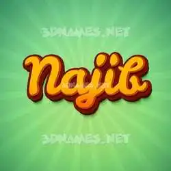 najib in Green Rays style - 3D name wallpaper