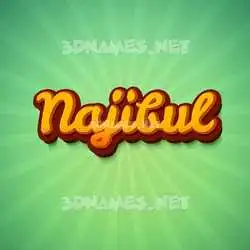 najibul in Green Rays style - 3D name wallpaper
