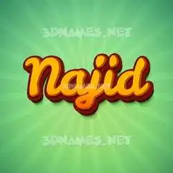 najid in Green Rays style - 3D name wallpaper