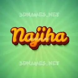najiha in Green Rays style - 3D name wallpaper