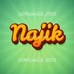 najik in Green Rays style - 3D name wallpaper