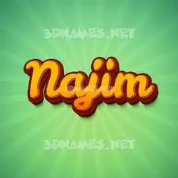 najim in Green Rays style - 3D name wallpaper