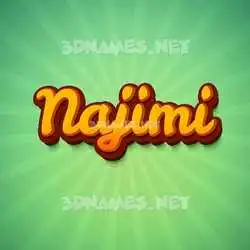 najimi in Green Rays style - 3D name wallpaper
