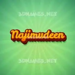najimudeen in Green Rays style - 3D name wallpaper