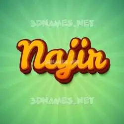 najir in Green Rays style - 3D name wallpaper