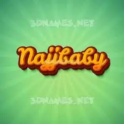 najjbaby in Green Rays style - 3D name wallpaper