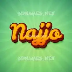 najjo in Green Rays style - 3D name wallpaper