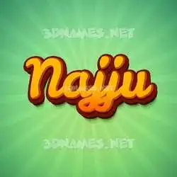 najju in Green Rays style - 3D name wallpaper