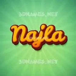 najla in Green Rays style - 3D name wallpaper