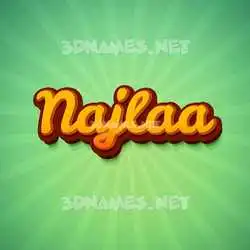 najlaa in Green Rays style - 3D name wallpaper