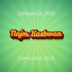 najm kashwan in Green Rays style - 3D name wallpaper
