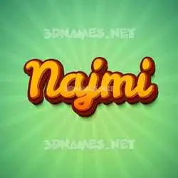 najmi in Green Rays style - 3D name wallpaper