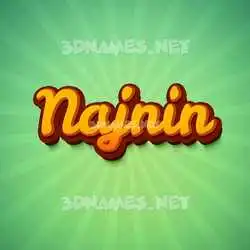 najnin in Green Rays style - 3D name wallpaper