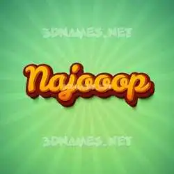 najooop in Green Rays style - 3D name wallpaper
