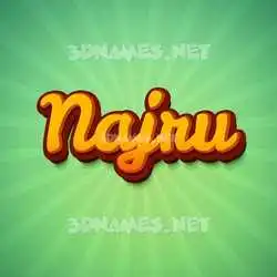 najru in Green Rays style - 3D name wallpaper