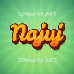 najuj in Green Rays style - 3D name wallpaper