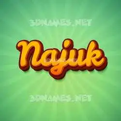 najuk in Green Rays style - 3D name wallpaper