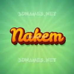nakem in Green Rays style - 3D name wallpaper