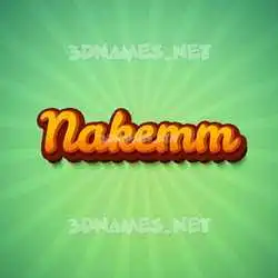 nakemm in Green Rays style - 3D name wallpaper
