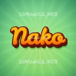 nako in Green Rays style - 3D name wallpaper