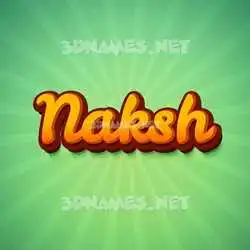 naksh in Green Rays style - 3D name wallpaper