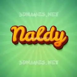 naldy in Green Rays style - 3D name wallpaper