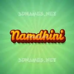 namdhini in Green Rays style - 3D name wallpaper