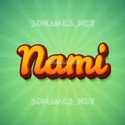 nami in Green Rays style - 3D name wallpaper