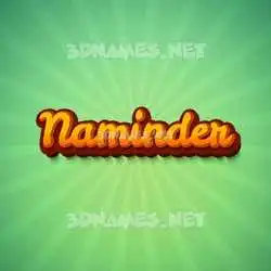 naminder in Green Rays style - 3D name wallpaper