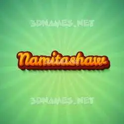 namitashaw in Green Rays style - 3D name wallpaper