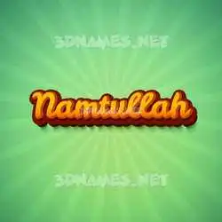 namtullah in Green Rays style - 3D name wallpaper
