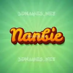 nanbie in Green Rays style - 3D name wallpaper