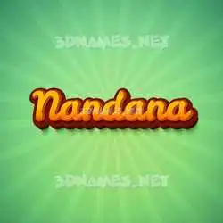 nandana in Green Rays style - 3D name wallpaper