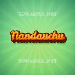 nandauchu in Green Rays style - 3D name wallpaper