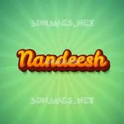 nandeesh in Green Rays style - 3D name wallpaper