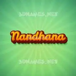 nandhana in Green Rays style - 3D name wallpaper