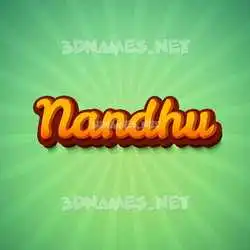 nandhu in Green Rays style - 3D name wallpaper