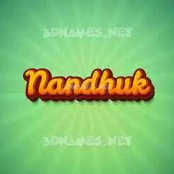 nandhuk in Green Rays style - 3D name wallpaper